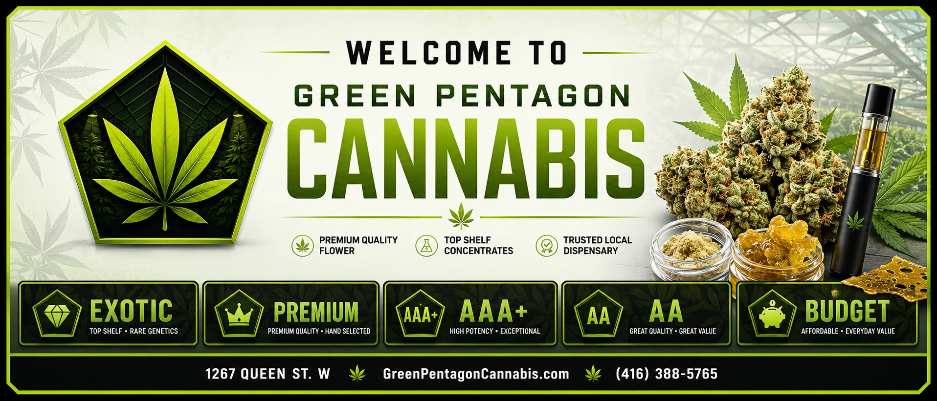 Welcome to Green Pentagon Cannabis — Premium GTA Cannabis Dispensary